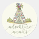 Search for the adventure begins stickers Baby shower