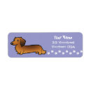 Search for cartoon dachshund return address labels Cute