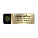 Search for gold snowflake return address labels Merry christmas