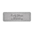 Search for silver glitter return address labels Girly