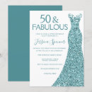 Search for teal 50th birthday invitations Fabulous