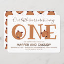 Search for horizontal twins 1st birthday invitations Bear