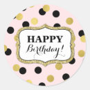 Search for pink black birthday stickers Gold