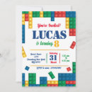 Search for brick birthday invitations Building blocks  birthday