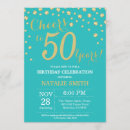 Search for teal 50th birthday invitations Adult birthday party