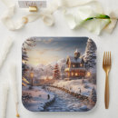 Search for christmas village paper plates Cosy