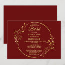 Search for golden bridal shower invitations Red