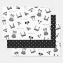 Search for french script wrapping paper Black