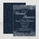 Search for navy blue bridal shower invitations Glitter