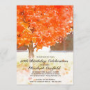 Search for autumn leaves birthday invitations Watercolor