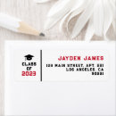 Search for red and black graduation return address labels University