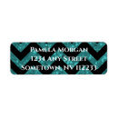 Search for black and teal return address labels Glitter