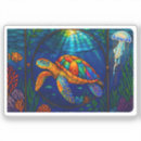Search for sea turtle design stickers Marine life illustration
