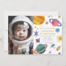Search for galaxy 1st birthday invitations Rocket ship