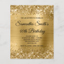 Search for celebration 40th birthday invitations Gold