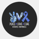 Search for cure diabetes stickers Peace