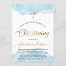 Search for blue and gold christening invitations Modern