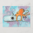 Search for octopus illustration postcards Ocean animal
