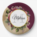 Search for burgundy paper plates Faux gold foil