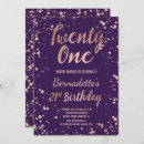 Search for purple rose gold birthday invitations Typography