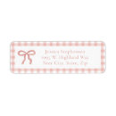 Search for pink gingham return address labels Simple