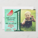 Search for one in a melon 1st birthday invitations First