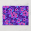 Search for purple flower pattern postcards Blue