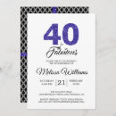 Search for royal blue and white birthday invitations Forty