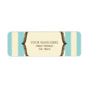 Search for blue brown return address labels Vintage