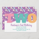 Search for pastel 2nd birthday invitations Sweet