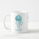 Search for blue jellyfish mugs Under the sea