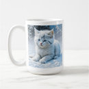Search for fluffy white mugs Cat