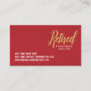 Search for retirement business cards Retiring