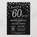 Search for black and silver 60th birthday invitations Adult birthday party