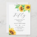 Search for sunflower 50th birthday invitations Yellow