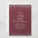 Search for burgundy and silver birthday invitations Elegant
