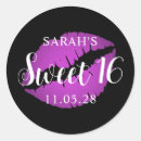 Search for purple black sweet 16 stickers Girly