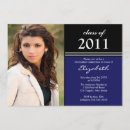 Search for blue and black graduation invitations White