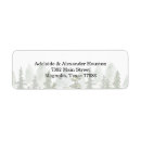 Search for evergreen trees return address labels Woods