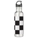 Search for black and white checkered water bottles Geometric