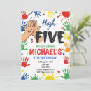 Search for high five birthday invitations Hi 5 fifth birthday