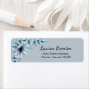 Search for grey floral return address labels Dusty blue