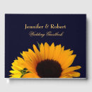 Search for navy blue and sunflower wedding guest books Floral