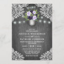 Search for lavender lace wedding invitations Mason jar