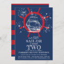 Search for sailor birthday invitations Navy blue
