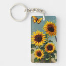 Search for yellow flower rectangular key rings Sunny