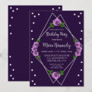 Search for purple and silver birthday invitations Girly