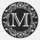 Search for floral monogram stickers Black and white