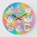 Search for cat face clocks Colorful