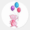 Search for happy pink pig stickers For kids